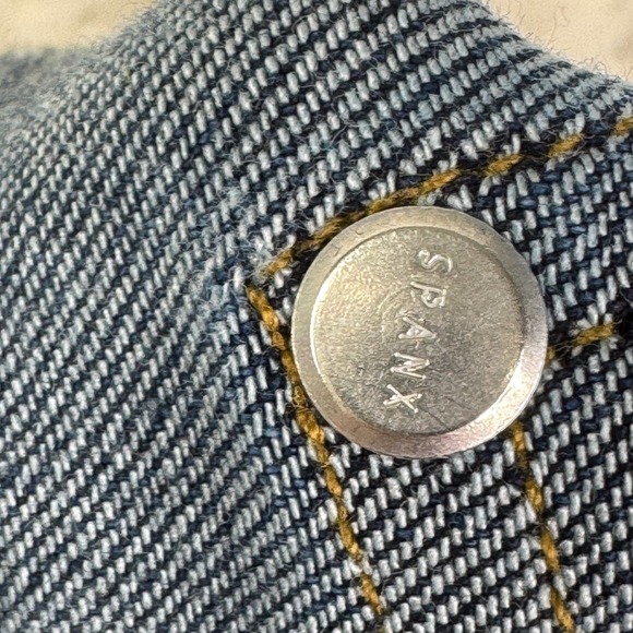 Spanx Denim Stretch Bootcut Flare Jeans Dark Wash Mid Rise Pull On Womens Large - Picture 9 of 10